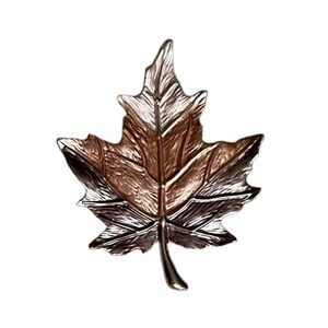 MAPLE LEAF Brooch Bronze Copper Gold Magnetic